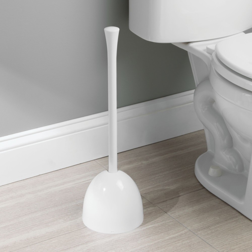 slide 4 of 5, InterDesign Una Bathroom Plunger - Black/White, 1 ct