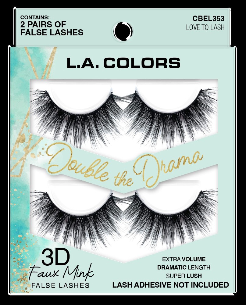 slide 1 of 1, L.A. Colors Double The Drama - Love To Lash, 2 ct