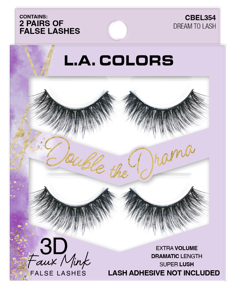 slide 1 of 1, L.A. Colors Double The Drama - Dream To Lash, 2 ct