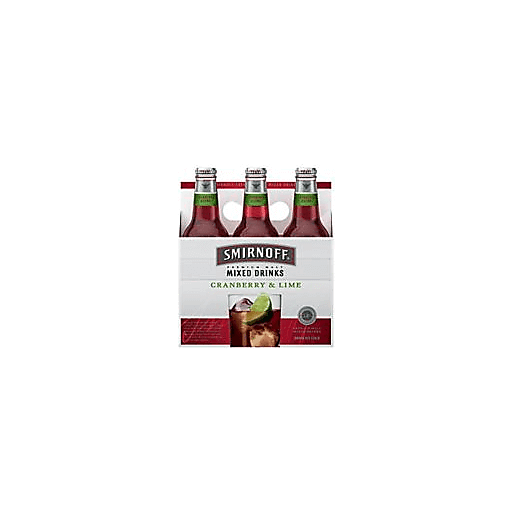 slide 1 of 1, Smirnoff Premium Mixed Cranberry & Lime, 6 ct; 12 oz