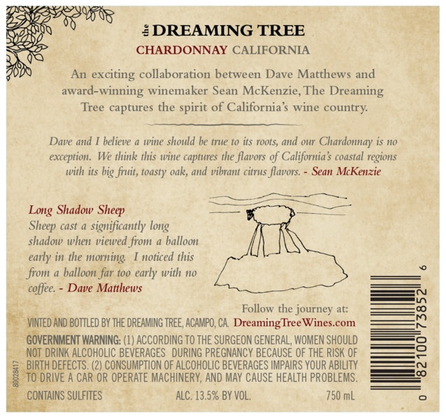 slide 3 of 3, The Dreaming Tree Chardonnay White Wine, 750 mL Bottle, 25.36 fl oz