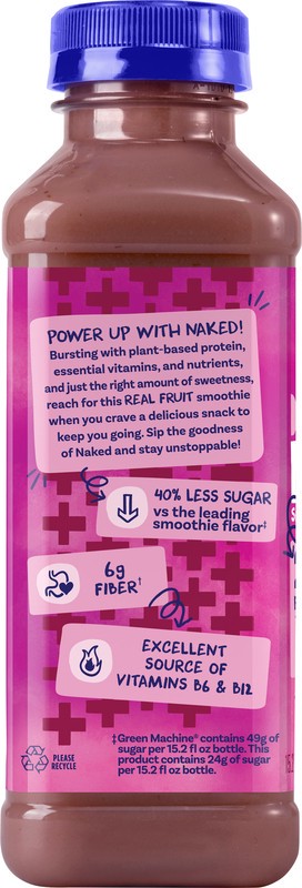 slide 3 of 5, Naked Juice Double Berry Protein 15.2oz, 15.2 fl oz