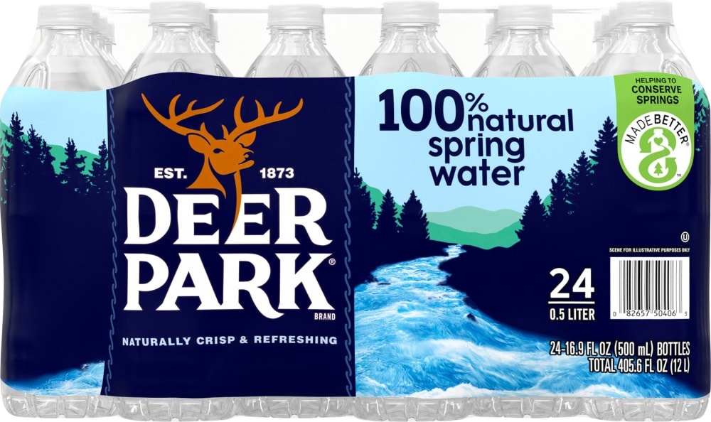 slide 1 of 1, Deer Park Brand 100% Natural Spring Water Bottles, 24 ct; 16.9 fl oz