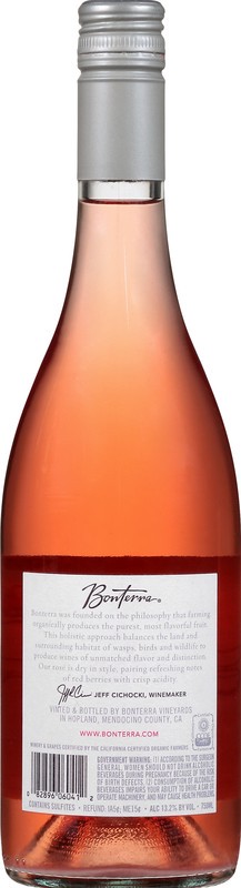slide 2 of 4, Bonterra Mendocino County California Rose 750 ml, 750 ml