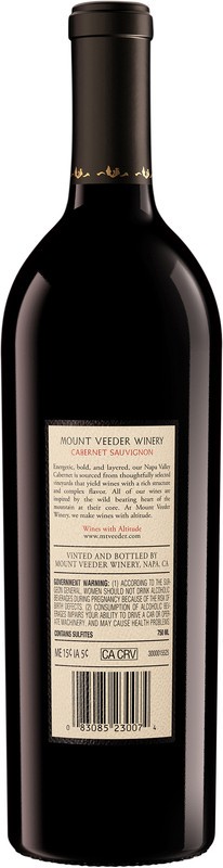 slide 2 of 2, Mt. Veeder Cabernet Sauvignon 2022 Napa Valley Red Wine, 25.36 fl oz