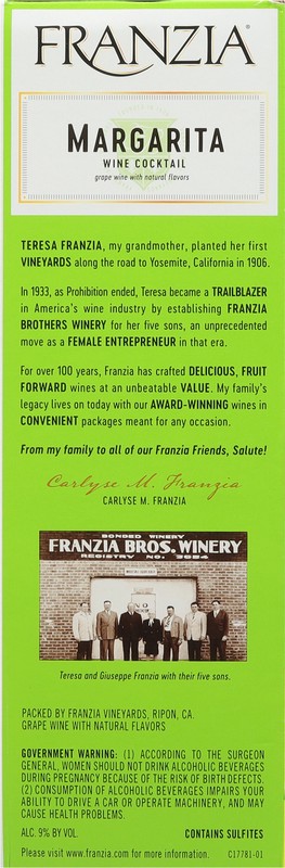 slide 2 of 4, Franzia Margarita Wine Cocktail Rtd, 5 liter