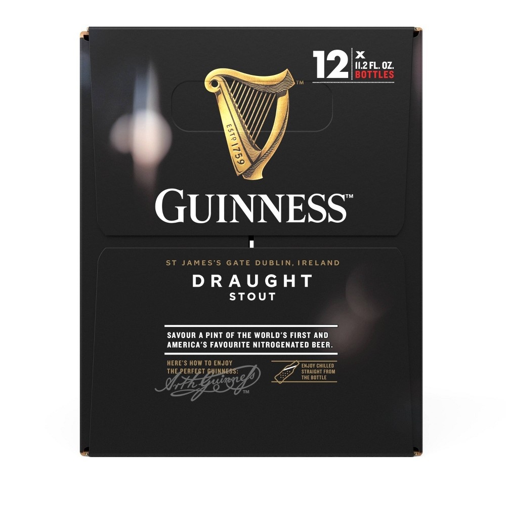 slide 5 of 5, Guinness Draught Beer- 12pk/11.2 fl oz Bottles, 12 ct; 11.2 fl oz