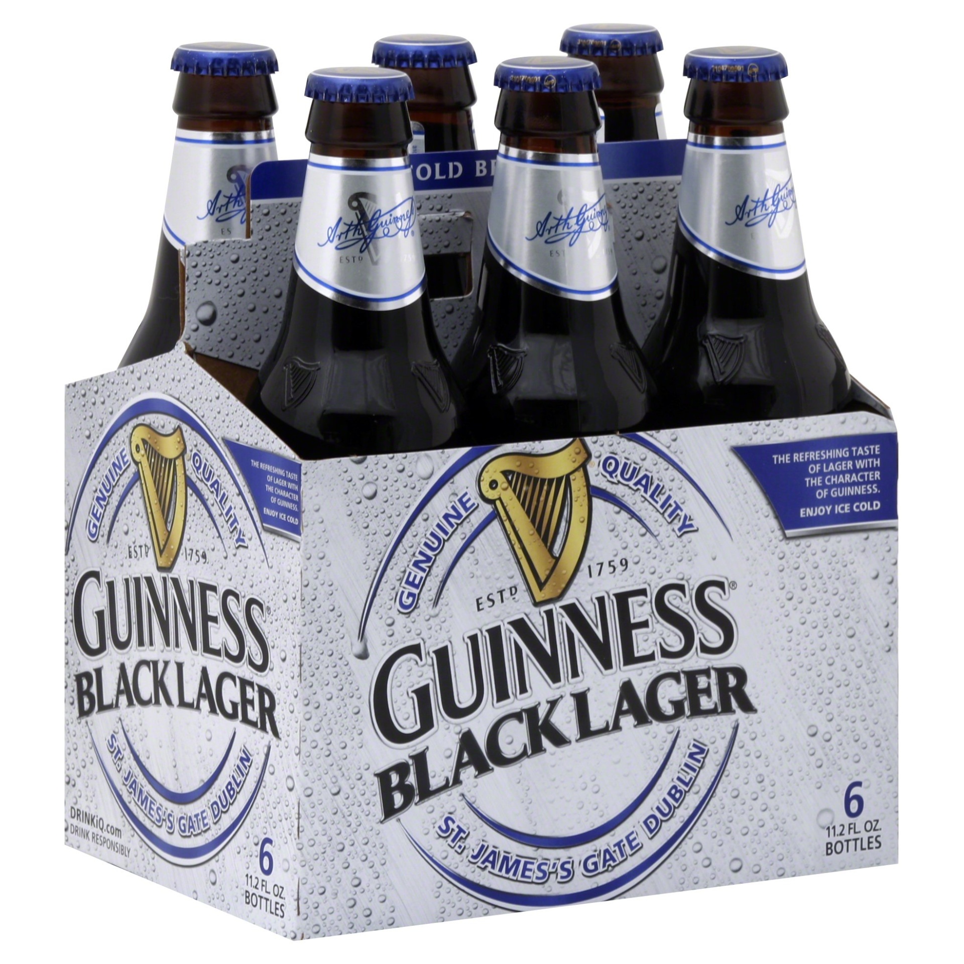 slide 1 of 1, Guinness Black Lager, 6 ct; 12 oz