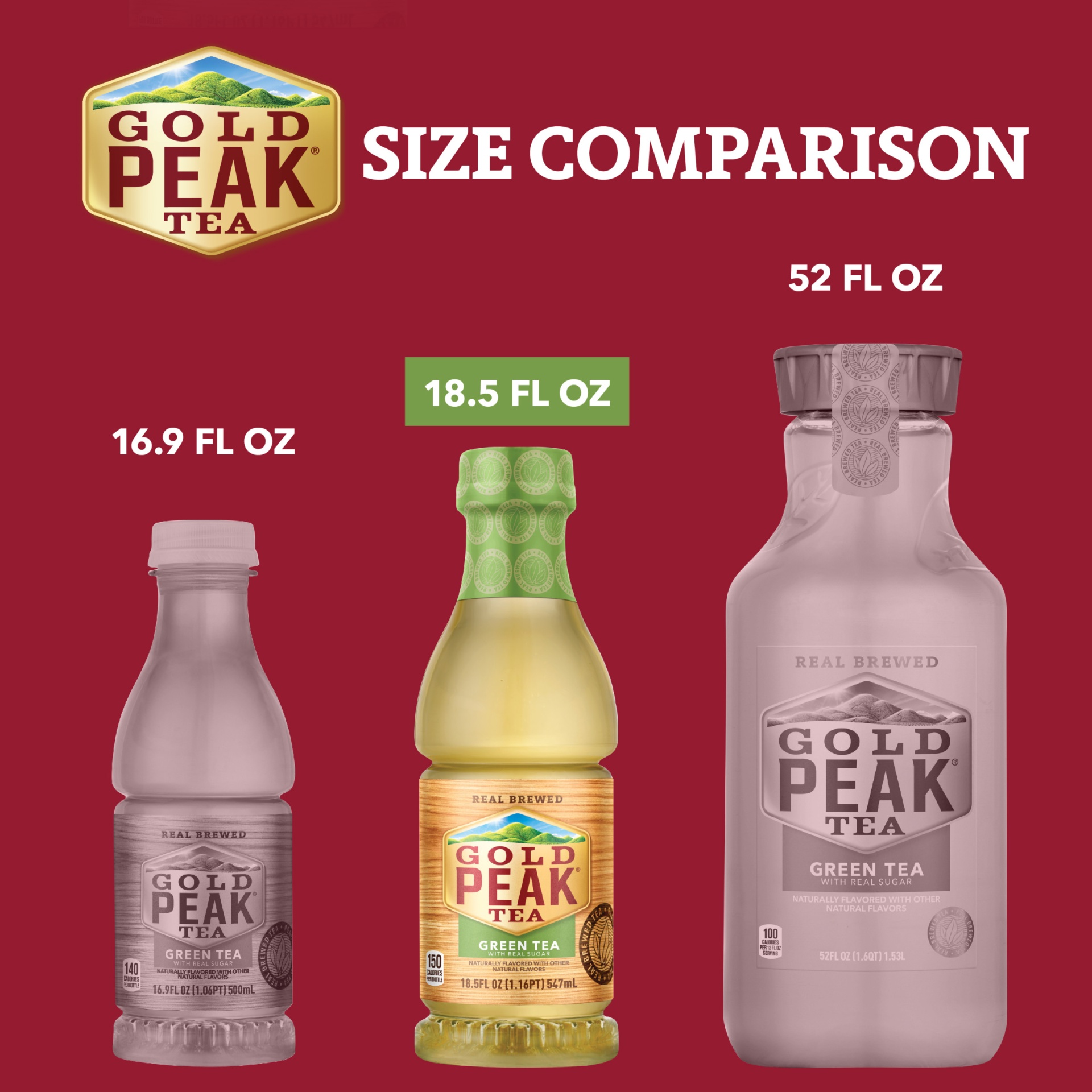 slide 4 of 10, Gold Peak Sweetened Green Tea Bottle, 18.5 fl oz, 18.5 fl oz