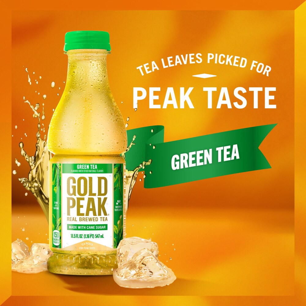 slide 5 of 6, Gold Peak Sweetened Green Tea Bottle, 18.5 fl oz, 18.5 fl oz