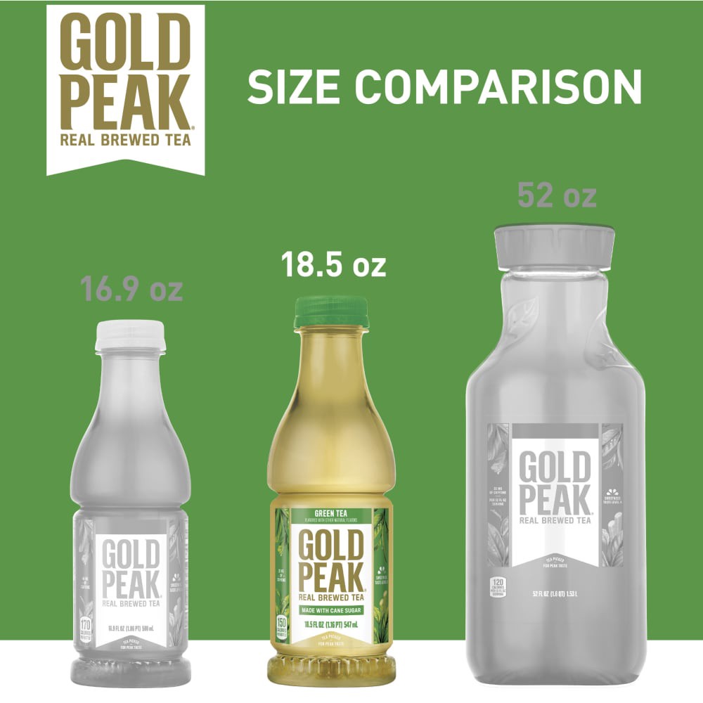 slide 3 of 6, Gold Peak Sweetened Green Tea Bottle, 18.5 fl oz, 18.5 fl oz