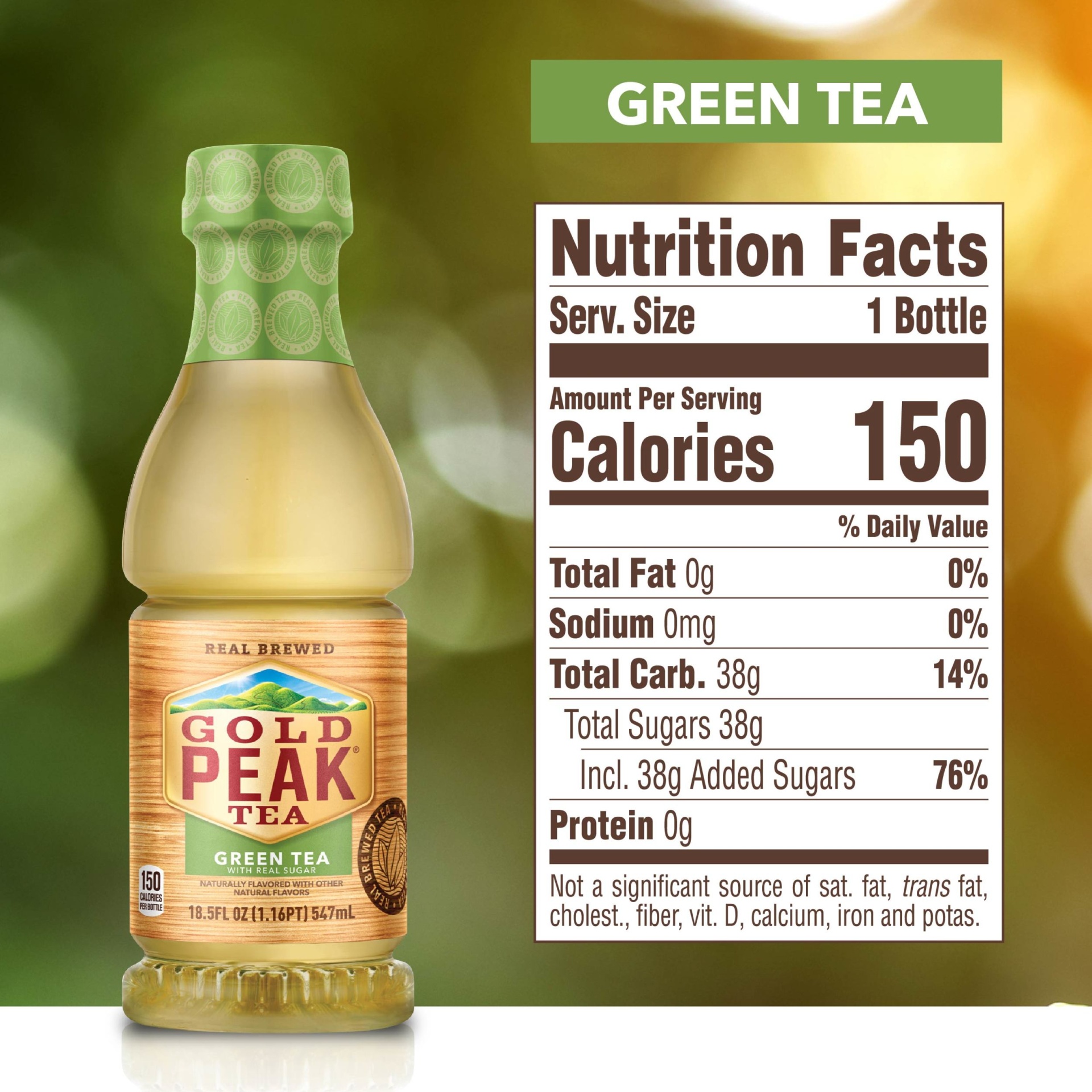 slide 6 of 10, Gold Peak Sweetened Green Tea Bottle, 18.5 fl oz, 18.50 fl oz