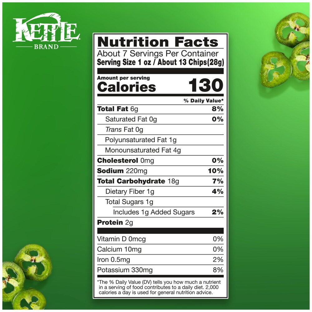 slide 5 of 6, Kettle Brand Air Fried Jalapeno Kettle Potato Chips, 6.5 oz