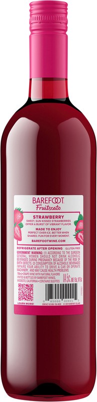 slide 4 of 4, Barefoot Fruitscato Strawberry Sweet Wine 750ml, 750 ml