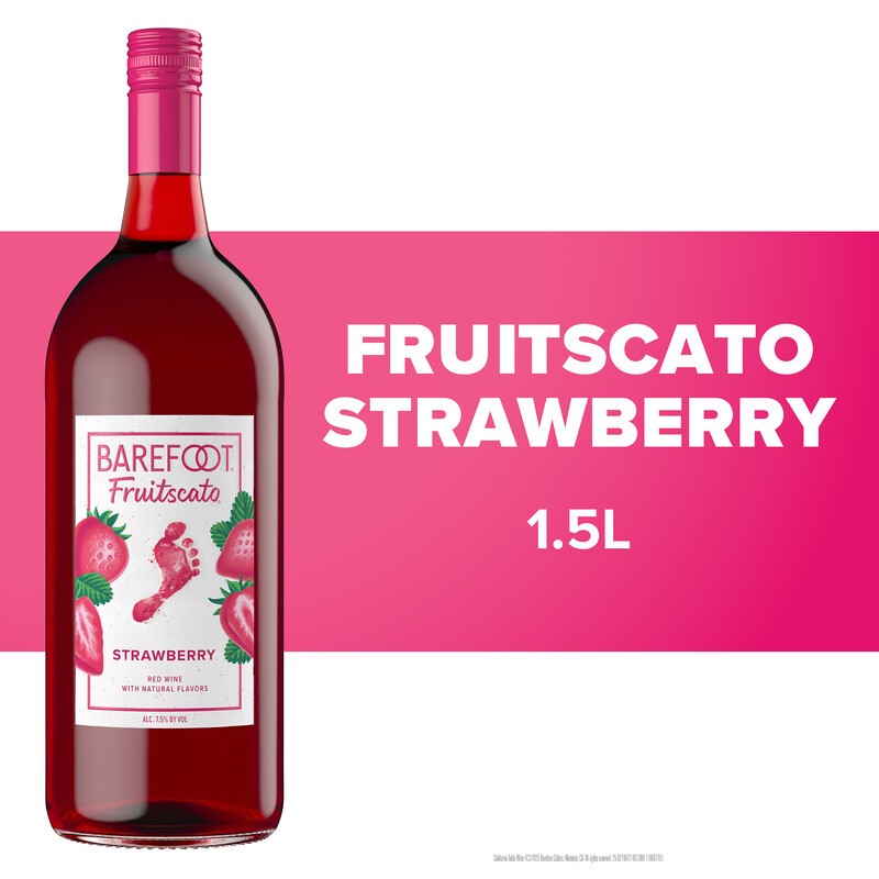 slide 2 of 4, Barefoot Fruitscato Strawberry Sweet Wine 1.5L, 1.5 l