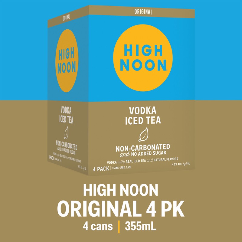 slide 3 of 4, High Noon Original Vodka Iced Tea 4 Pack, 4 ct; 12 oz