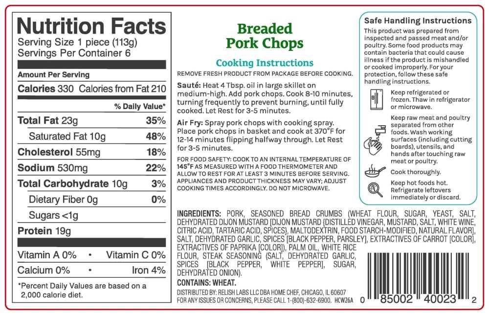 slide 2 of 2, Breaded Pork Chop, 1.5 lb