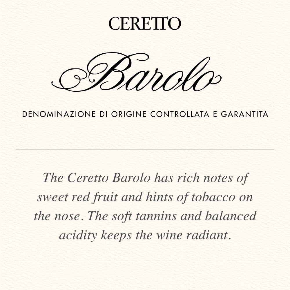 slide 5 of 5, Ceretto Barolo DOCG Red Wine, 750mL Wine Bottle, 750 ml