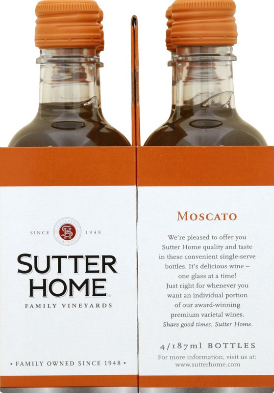 slide 2 of 2, Sutter Home Winery Inc. Sutter Home Moscato White Wine, 4pk, 4 ct; 187 ml