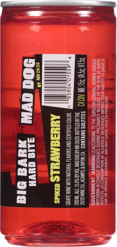 slide 3 of 4, Mad Dog by MD 20/20 Spiked Strawberry Wine 200 ml, 200 ml