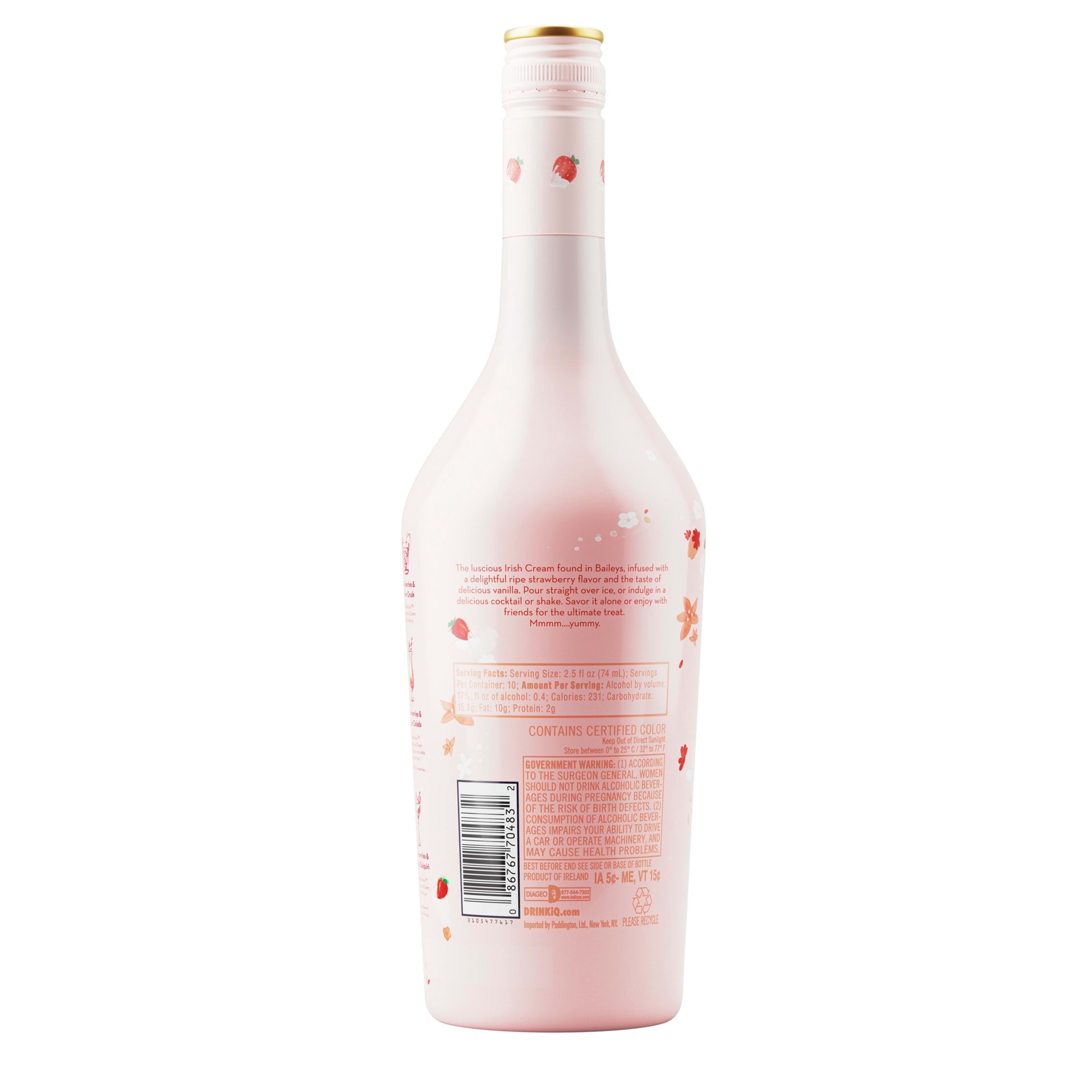 slide 2 of 5, Bailey's Strawberries & Cream Liqueur 750 ml, 750 ml