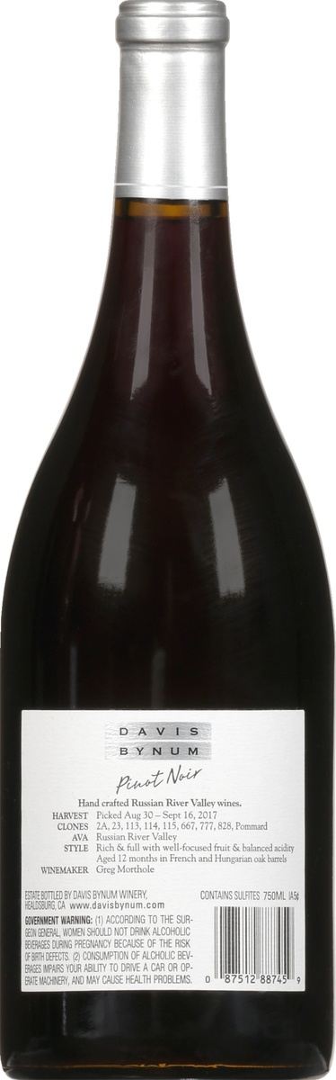 slide 8 of 8, Rodney Strong Vineyards Davis Bynum Pinot Noir, 750 ml