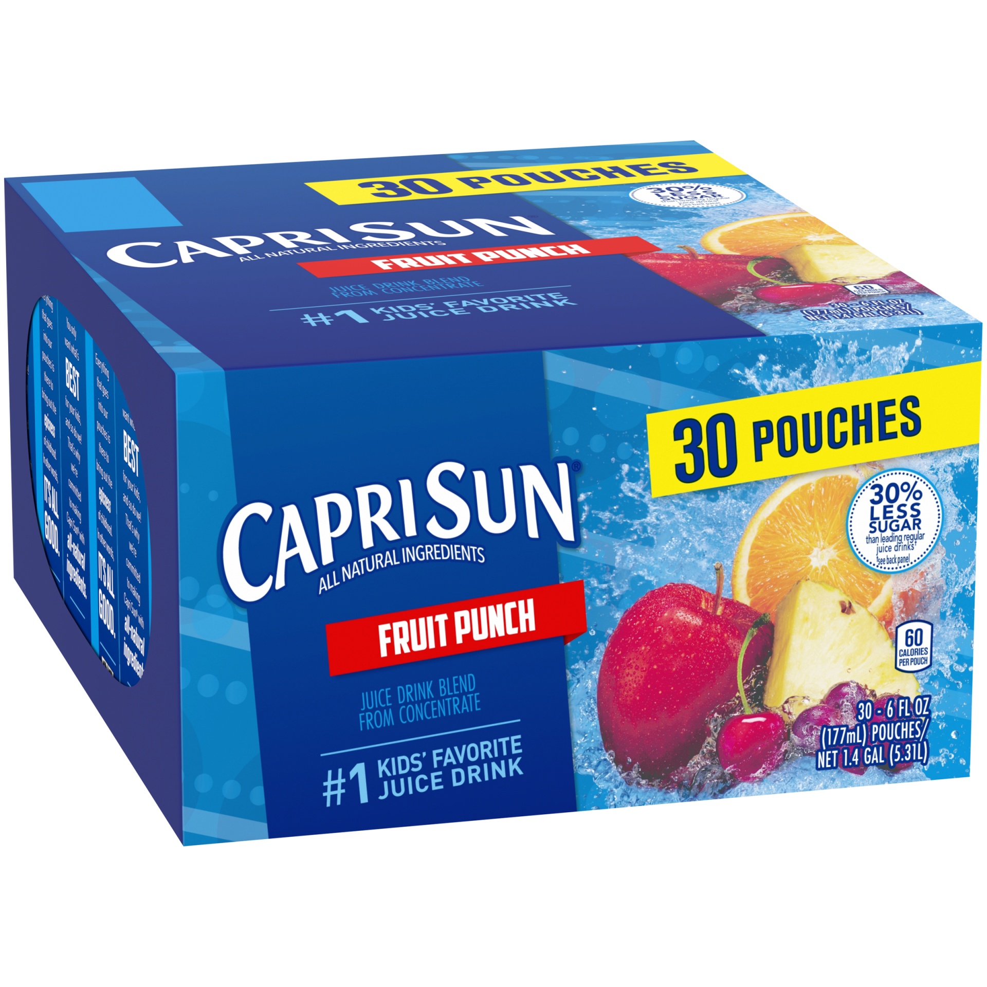 slide 9 of 13, Capri Sun Fruit Punch Juice Drink Blend Pouches, 30 ct; 6 fl oz