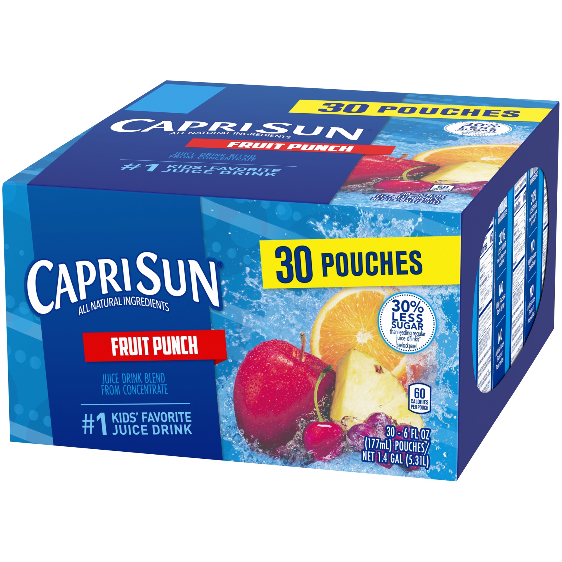 slide 10 of 13, Capri Sun Fruit Punch Juice Drink Blend Pouches, 30 ct; 6 fl oz