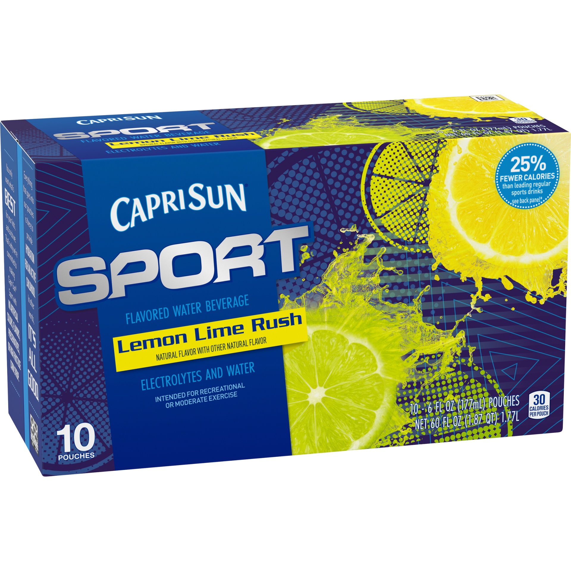 slide 4 of 8, Capri Sun Sport Lemon Lime Rush Flavored Water Beverage - Pouches - 10 ct; 6 fl oz, 10 ct; 6 fl oz