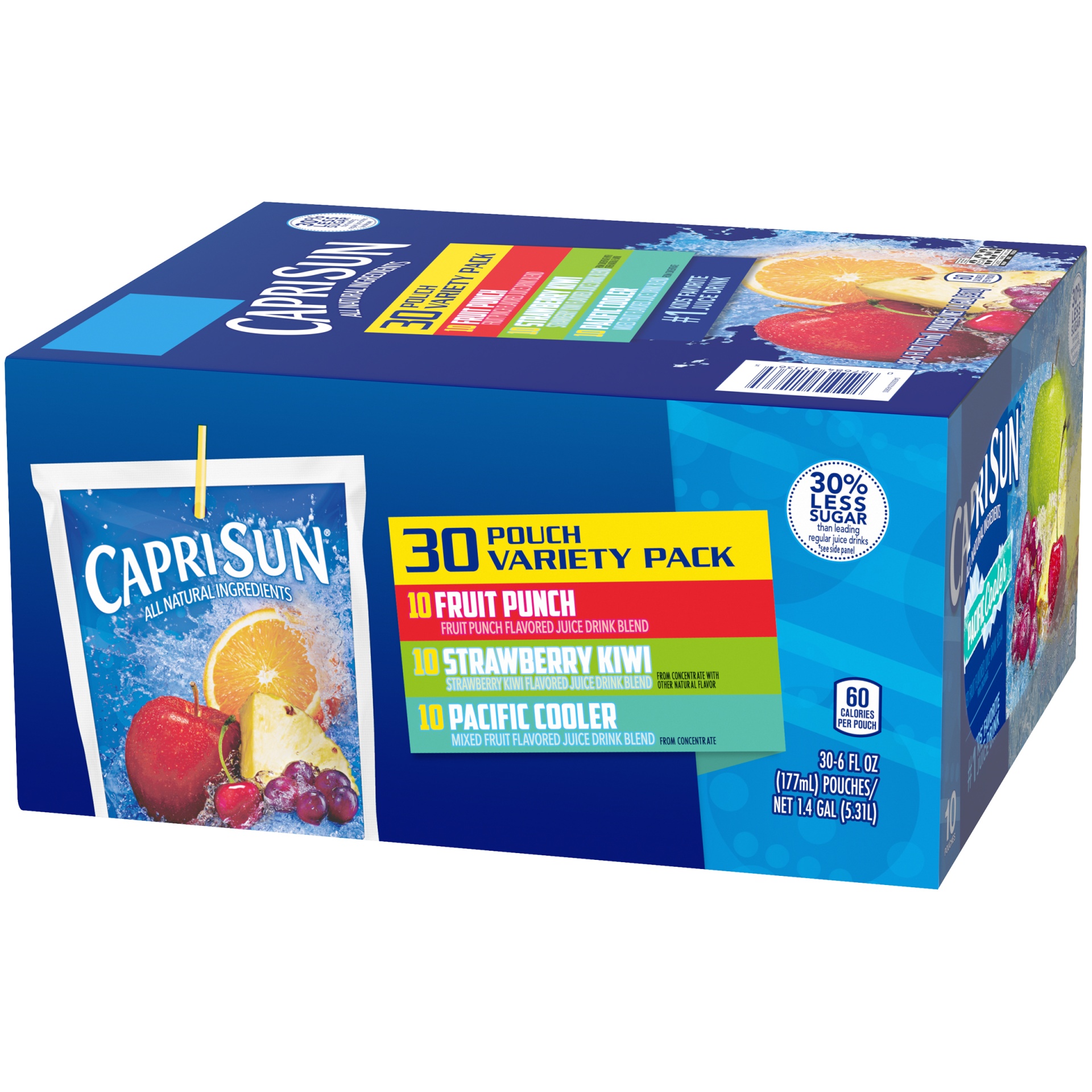 Capri Sun Fruit Punch, Strawberry Kiwi and Pacific Cooler Flavored Juice Drink Blend Variety