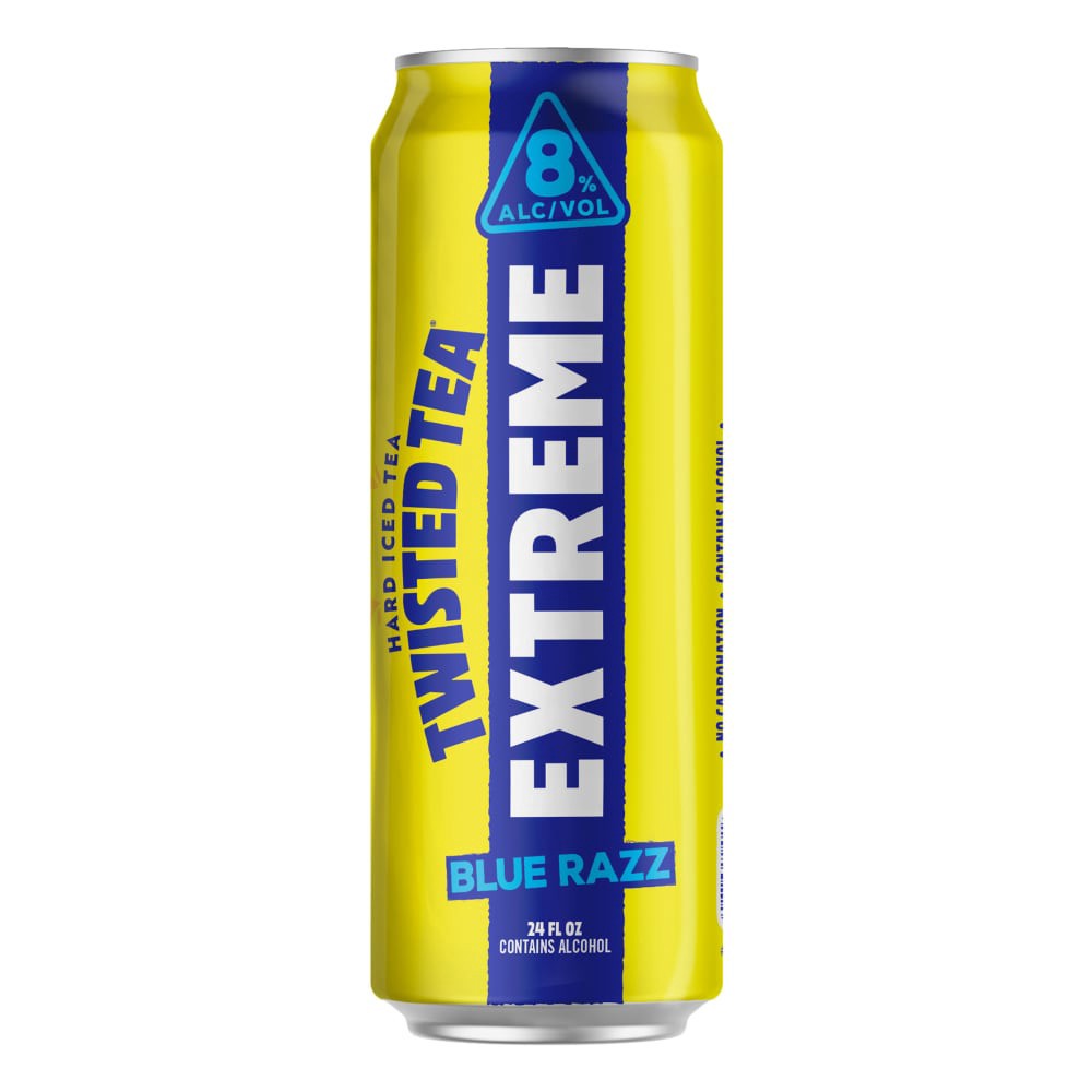 slide 4 of 5, Twisted Tea Extreme Blue Razz Hard Iced Tea, 8% ABV (24 fl. oz. Can), 1 ct