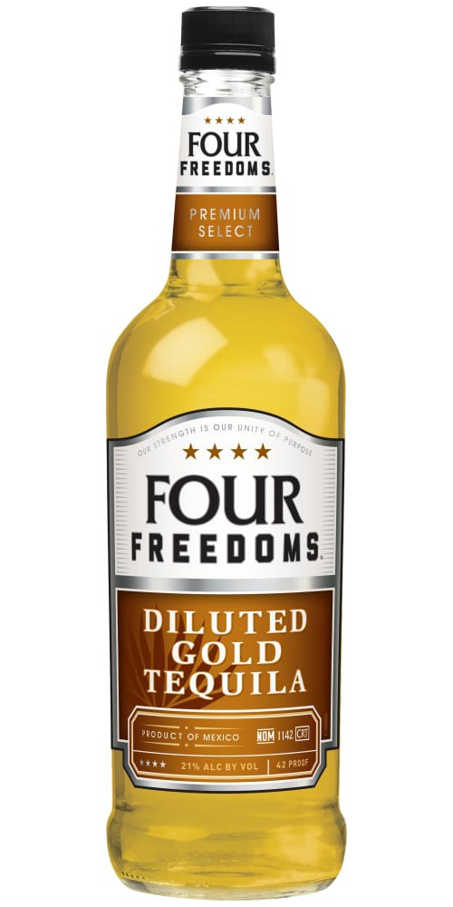 slide 2 of 2, Four Freedoms Diluted Gold Tequila, 750 ml
