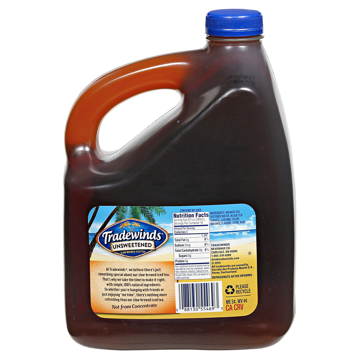 slide 2 of 2, Tradewinds Unsweet Peach Iced Tea , 1 gal