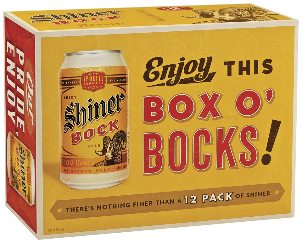 slide 2 of 3, Shiner Bock Beer, Shiner Craft Beer, 12 Pack, 12 fl oz Cans, 4.4% ABV, 141 Calories, 12.4g Carbs, 12 fl oz