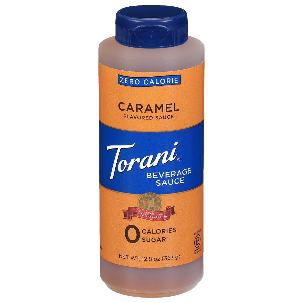 slide 2 of 3, Torani Beverage Sauce, Caramel Flavored, Zero Calorie, 12.8 oz
