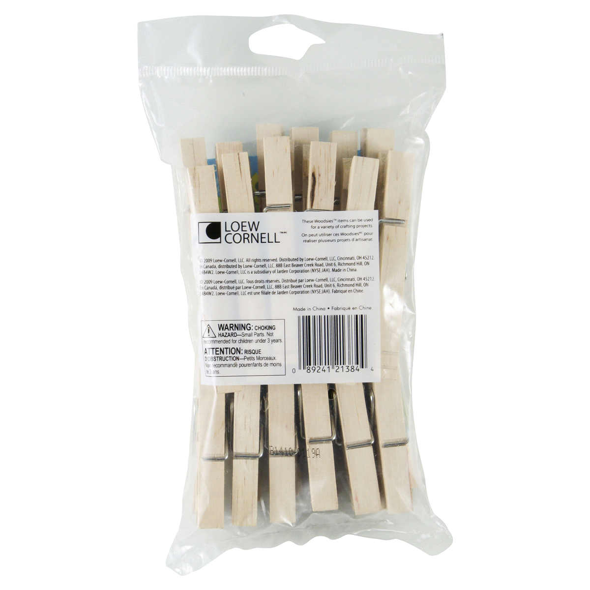 slide 2 of 2, Loew-Cornell Woodsies Spring Clothespins - Large - 24 Count - Natural, 3.375 in