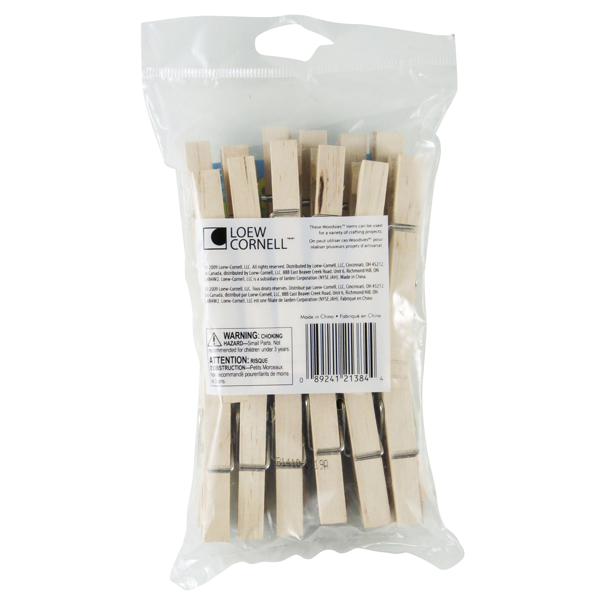 slide 2 of 2, Loew-Cornell Loew Cornell Woodsies Spring Clothespins - Large - 24 Count - Natural, 3.375 in