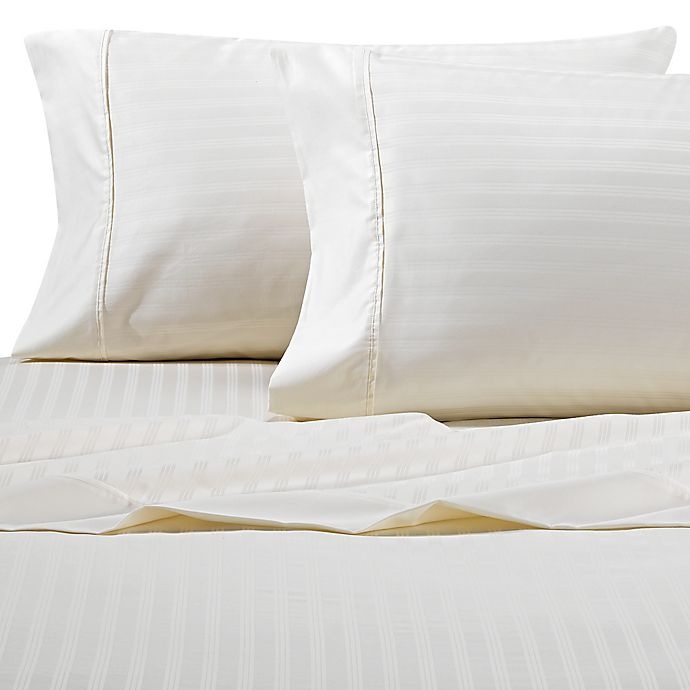 slide 1 of 1, Wamsutta PimaCott Stripe 625-Thread-Count King Sheet Set - Ivory, 1 ct