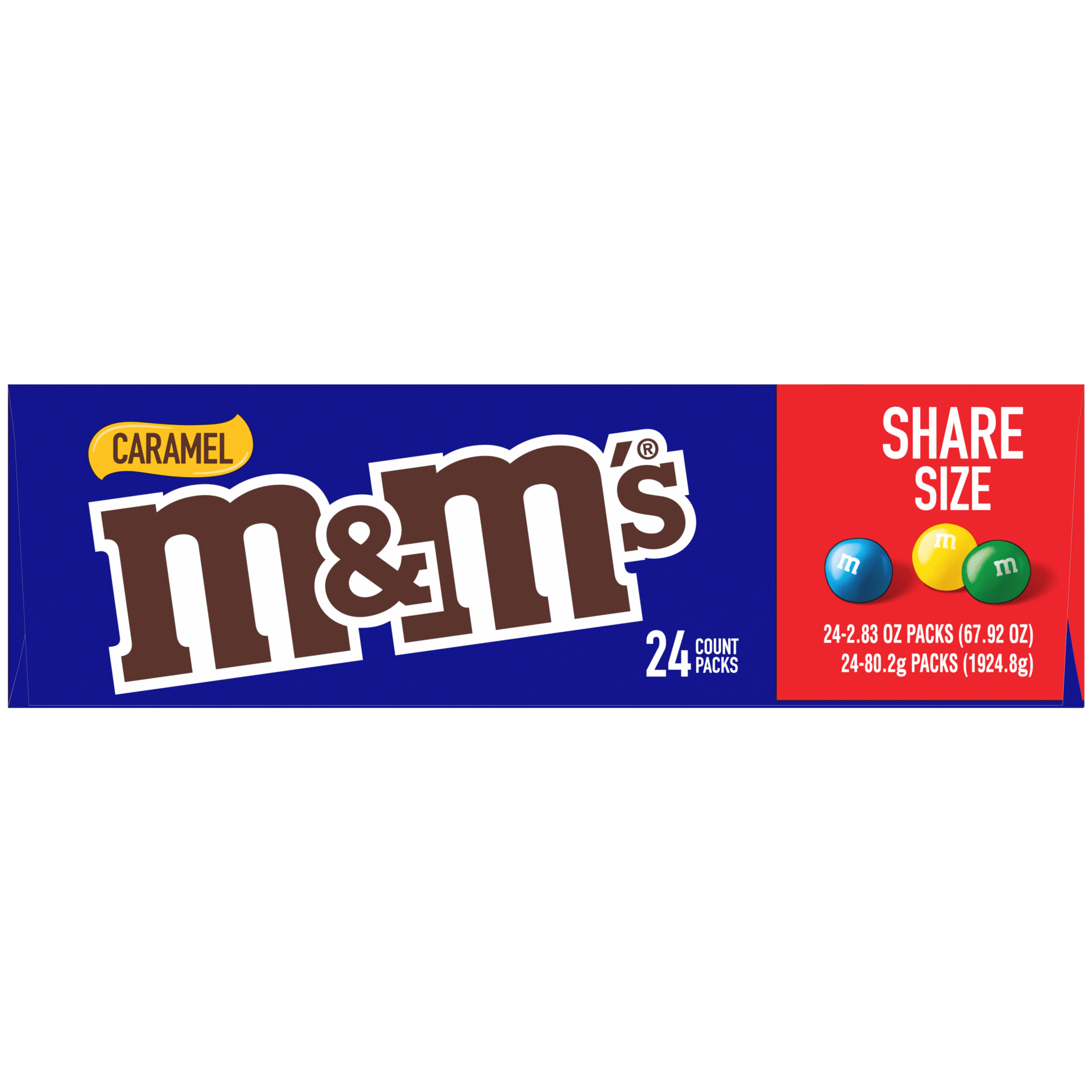 slide 4 of 5, M&M's, Caramel Chocolate Candy, Sharing Size, 2.83 Oz, 24 Ct, 24 ct; 2.83 oz