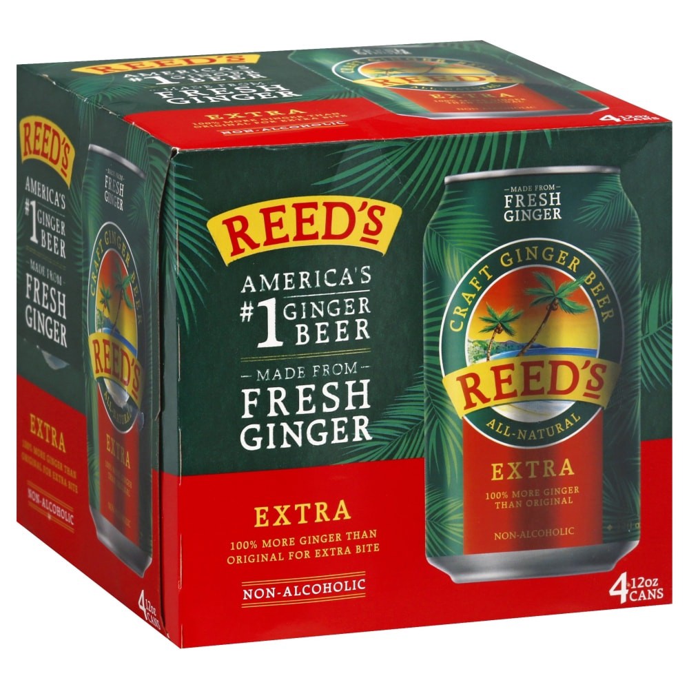 Reed's NonAlcoholic Craft Extra Ginger Beer 4 ct; 12 fl oz Shipt