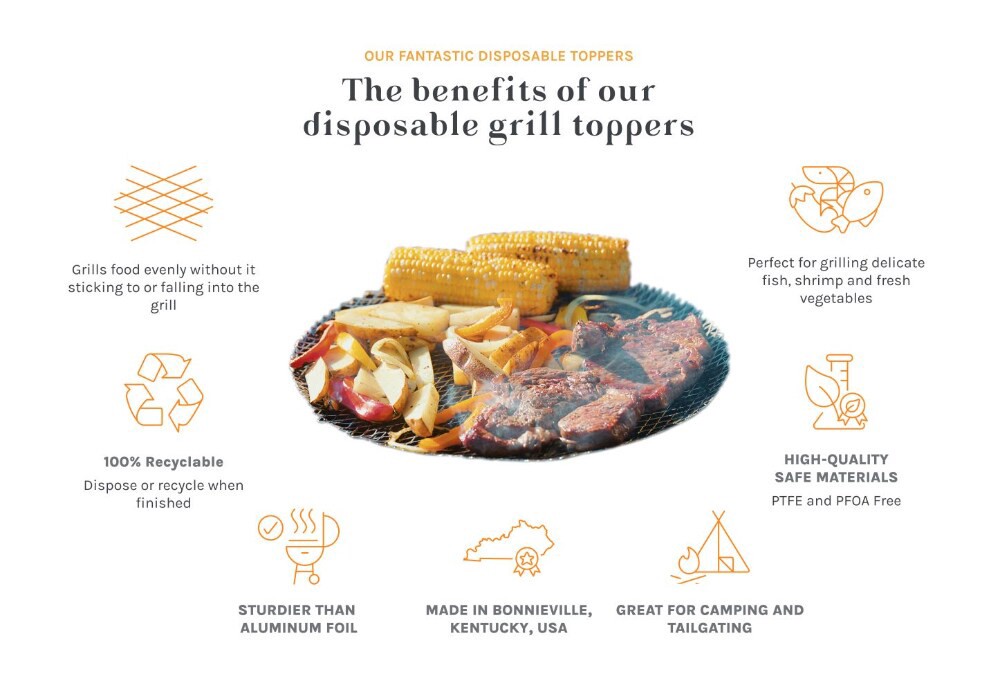 slide 4 of 4, Oscarware Round Disposable Grill Topper, 13 in