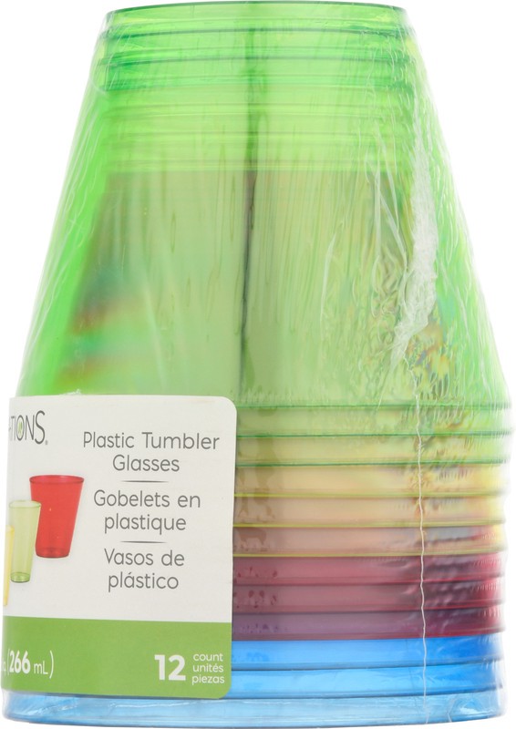 slide 3 of 4, Sensations Plastic Tumbler Glasses - Assorted, 12 ct