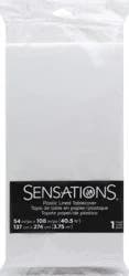 Sensations Tablecover, Plastic Lined, White