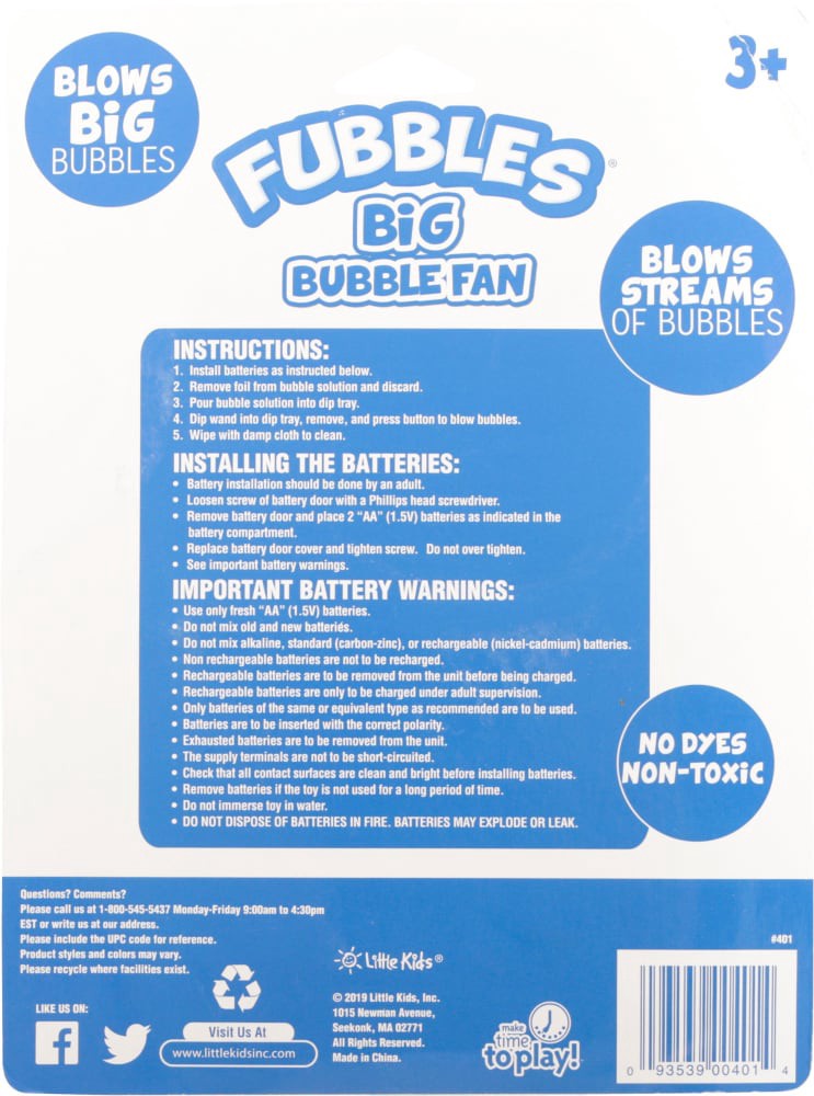 slide 2 of 2, Fubbles Big Bubble Fan, 1 ct