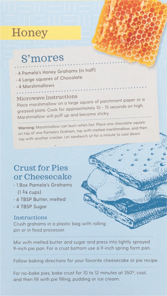 slide 2 of 6, Pamela's Graham Style Honey Grahams Crackers 7.5 oz, 7.5 oz