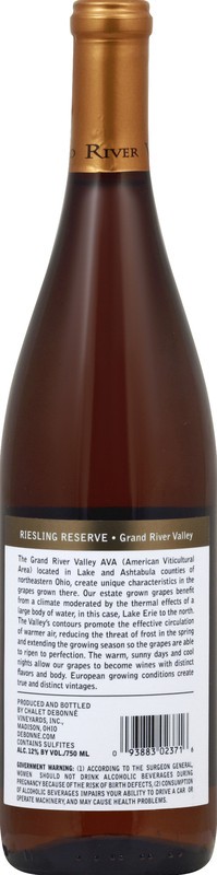 slide 2 of 4, Chalet Debonne Riesling 750 ml, 750 ml