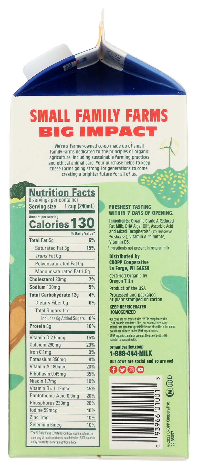slide 4 of 5, Organic Valley Family First Reduced Fat Milk 0.5 gal, 1/2 gal