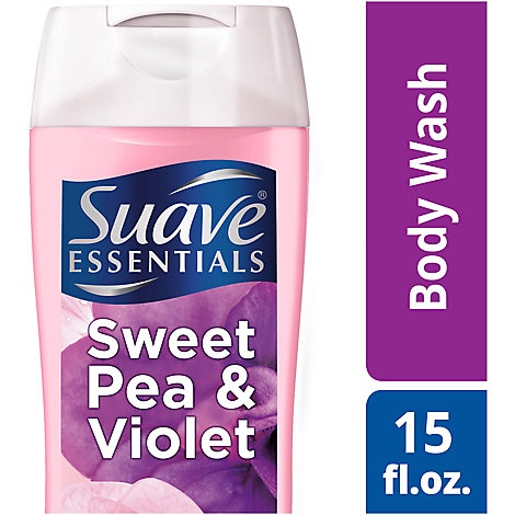 slide 1 of 1, Suave Essentials Body Wash Sweet Pea And Violet, 15 fl oz