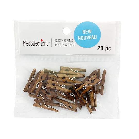 slide 1 of 4, Mini Walnut Clothespins By Recollections, 3mm x 25mm