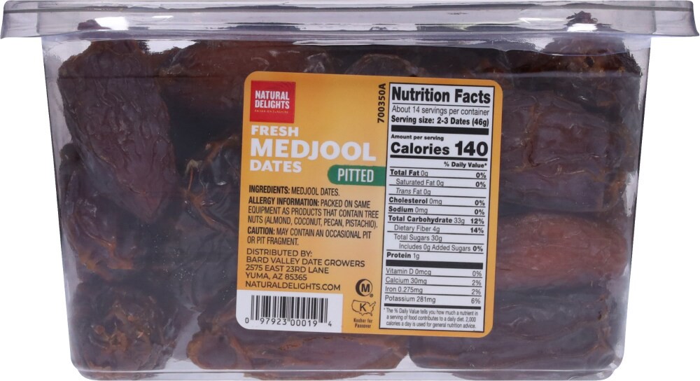 slide 2 of 2, Bard Valley Natural Delights Pitted Fresh Medjool Dates, 24 oz